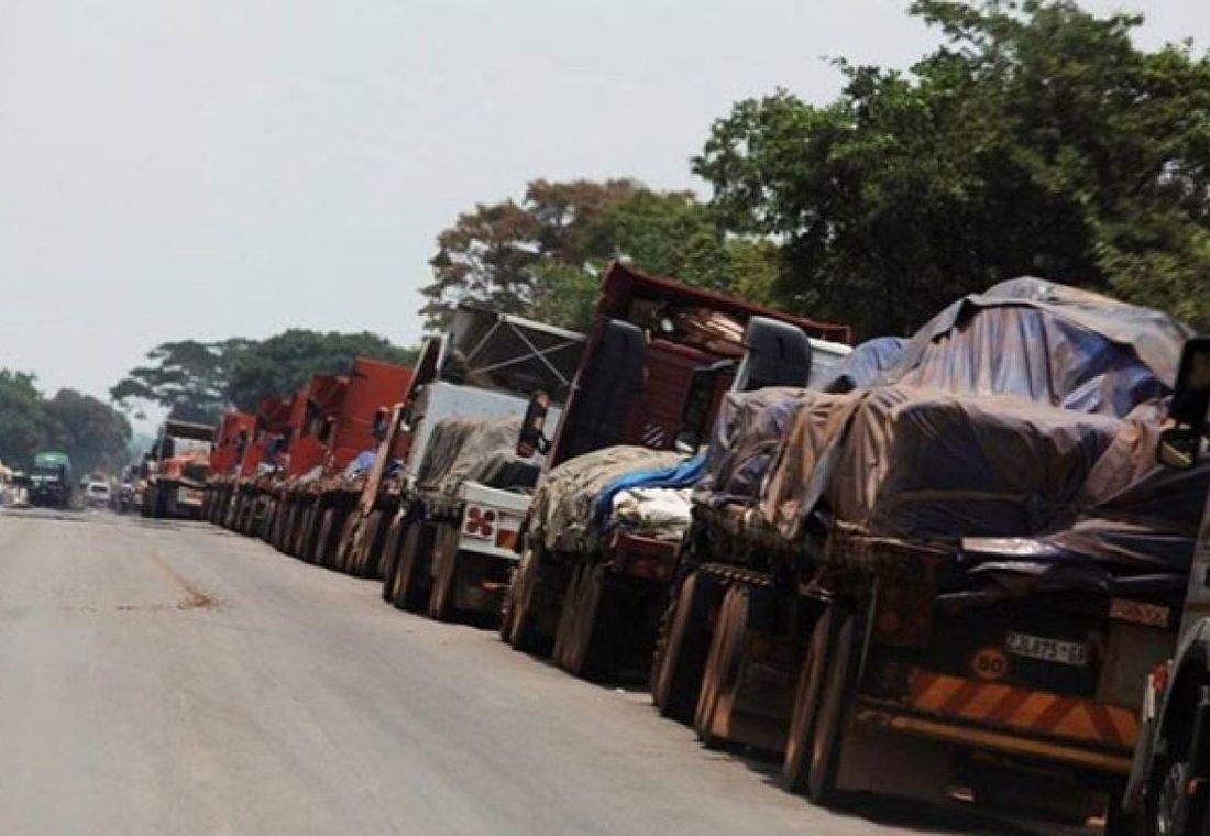 Truck queue on the DRC–Zambia corridor